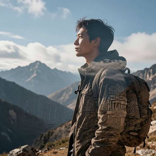 Double Exposure Adventurer Portrait