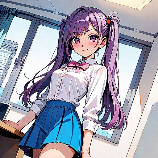 Anime Office Girl in Business Suit