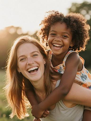 Golden Hour Mother and Daughter Portrait