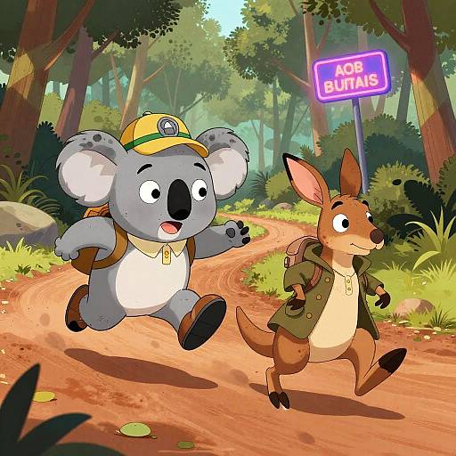 Koala Warden Chasing Wallaby Rival