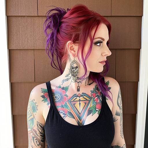Vibrant Tattooed Woman Portrait