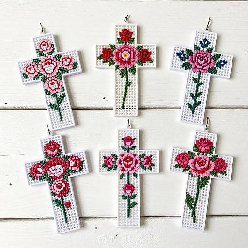 Plastic Canvas Cross with Roses Kit