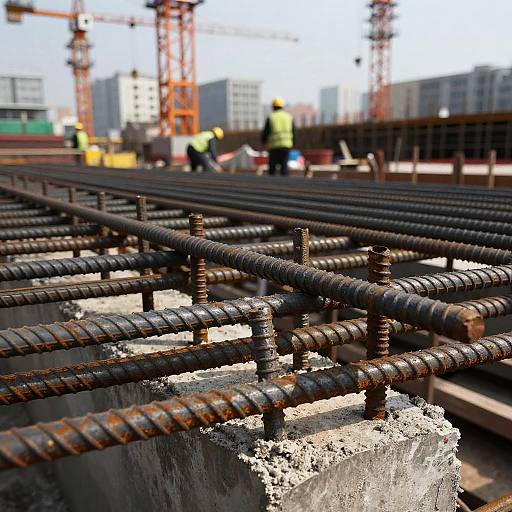 Hyper-Realistic Rebar Construction Scene
