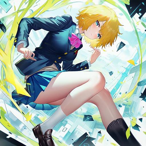 Illustration of Hanazawa teruki, mob psycho 100 in the style of Dk.senie