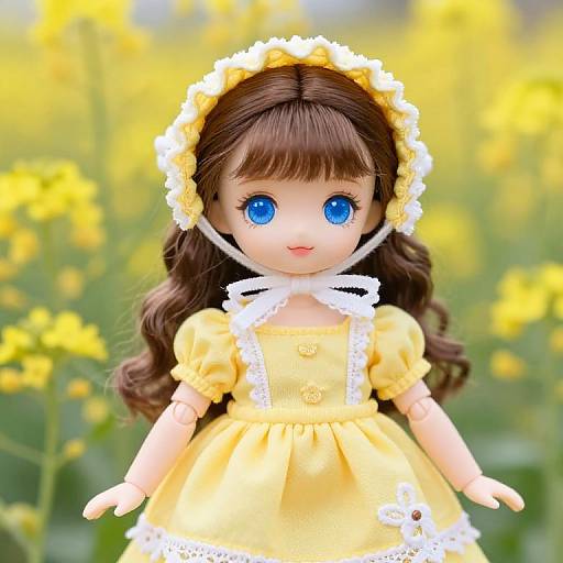 Brown-Haired Doll in Yellow Dress