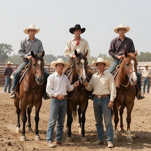 Vintage Cowboy Rodeo Arena Scene