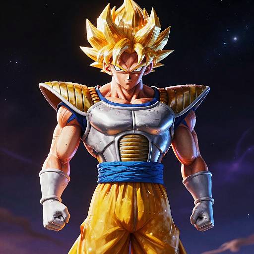 Vibrant Vegito Armor with Futuristic Flair