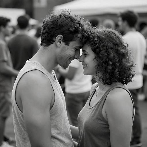 Casual Outdoor Couple Portrait in B&W