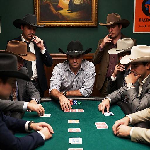 Intense Poker Game with Cowboy Theme