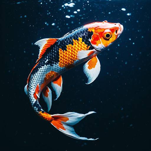 Colorful Koi Fish Swimming Underwater