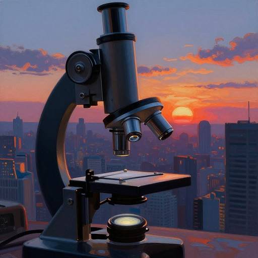 Surreal Futuristic Cityscape Through Microscope