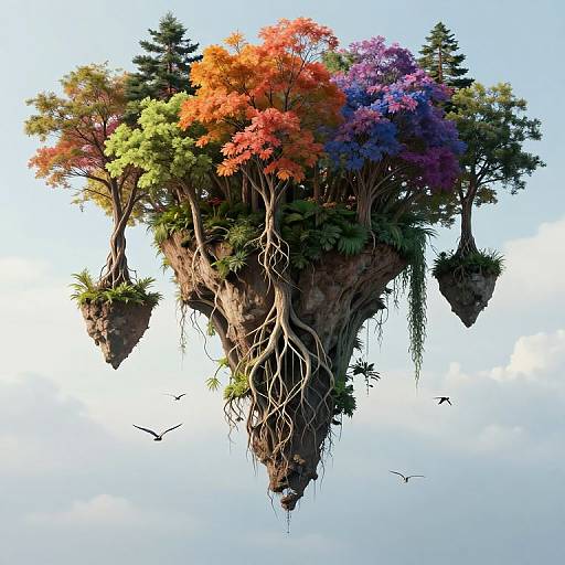 Upside-Down Forests on Floating Islands