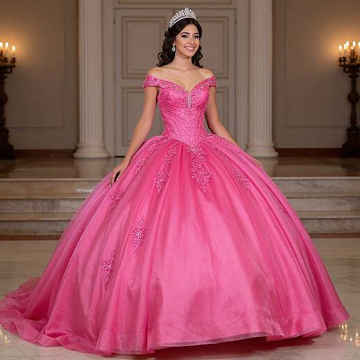 Elegant Pink 2017 Quinceañera Gown