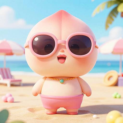 Playful Bimbo Peach Character