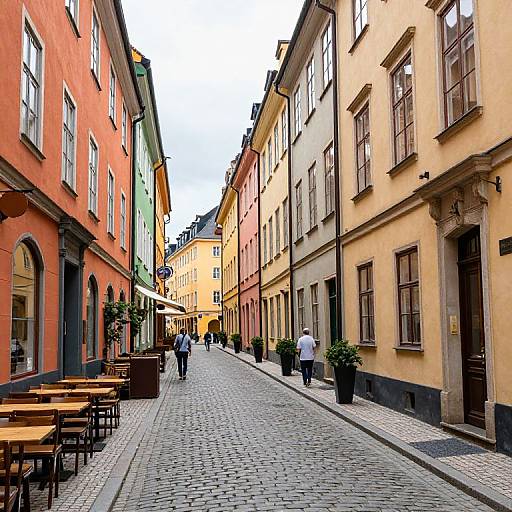 Charming European Cobblestone Street