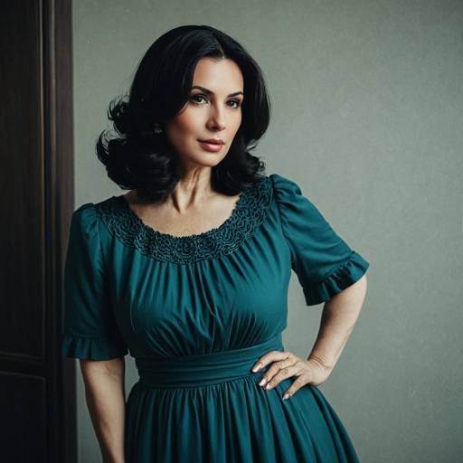 Elegant Mature Woman in Vintage Dress