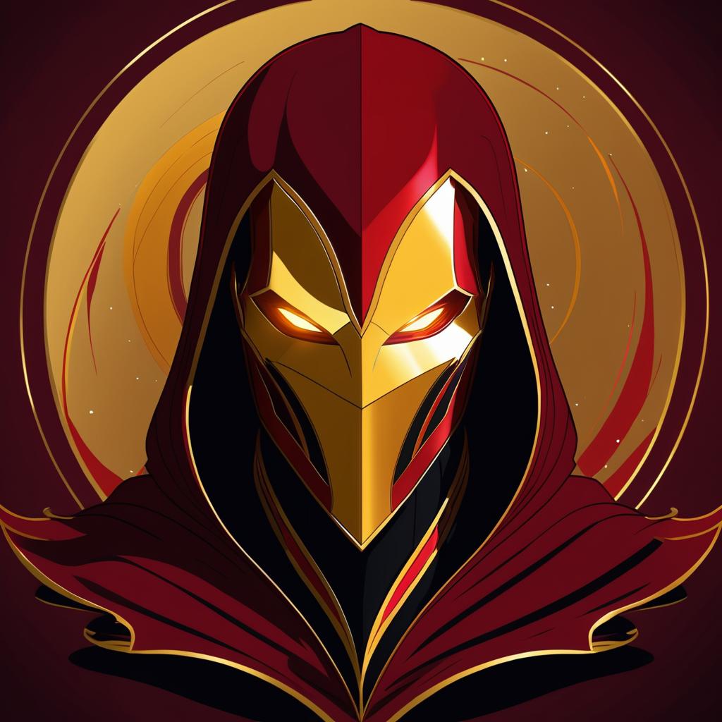 Ethereal Specter in Red and Gold Art