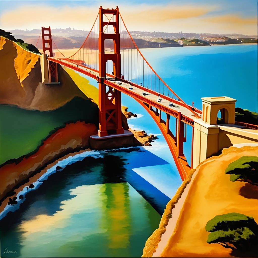 Degas-Style Golden Gate Bridge Art