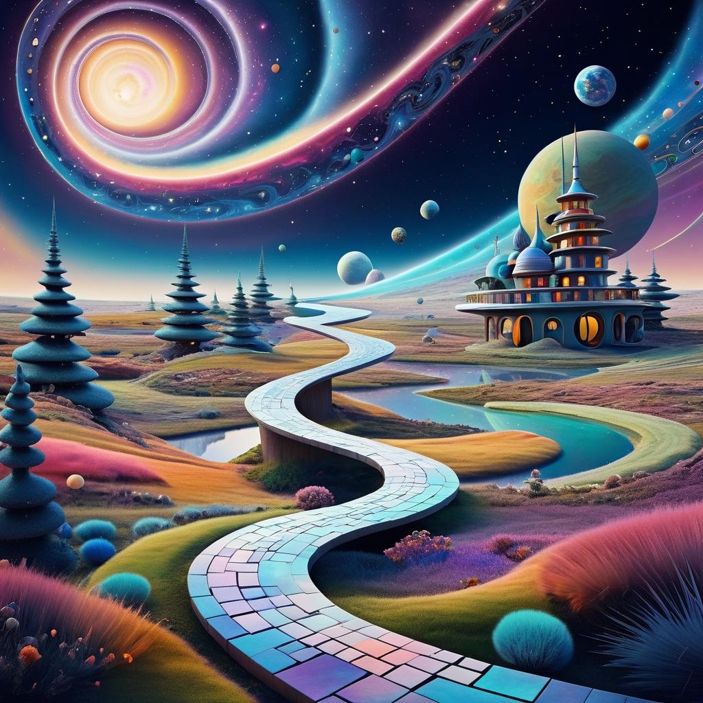 Whimsical Space Journey: A Surreal Landscape