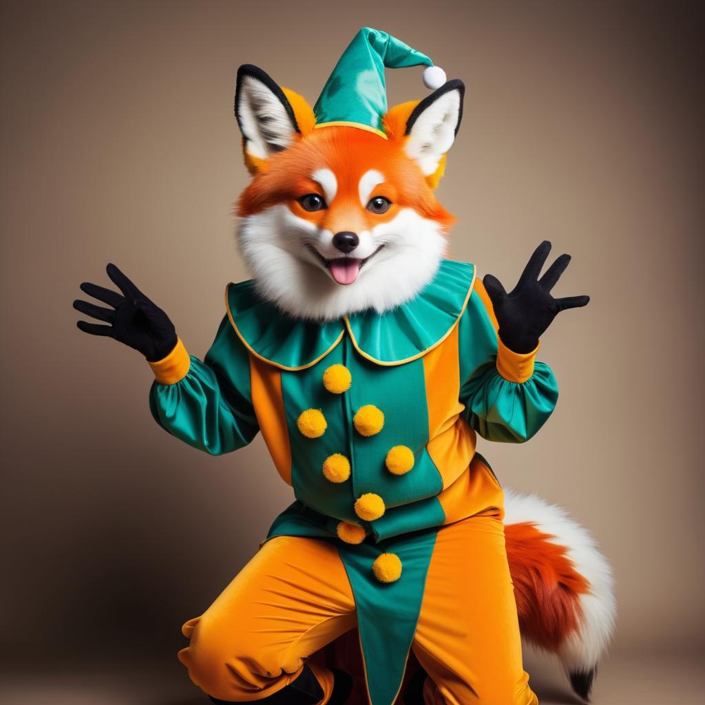 Whimsical Fox Jester Posing Playfully