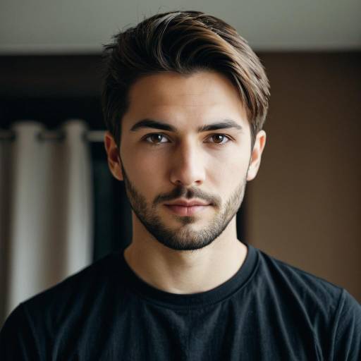 Portrait of Young Man with Brown Hair
