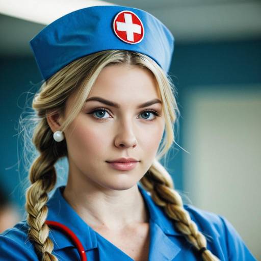Young Nurse in Blue Uniform