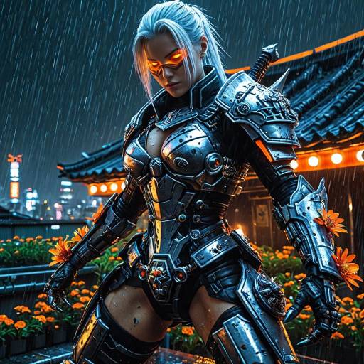 Epic Cyber Ninja in Neon Tokyo