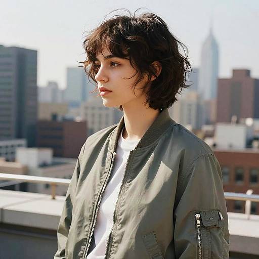 Textured Crop Hairstyle on Rooftop