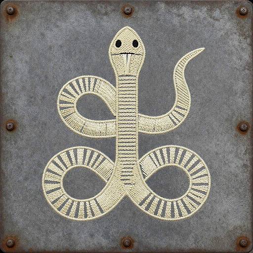 Retro Cybernetic Serpent Engraving