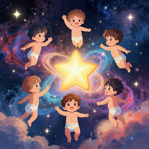 Star Diaper Boys in Cosmic Clouds