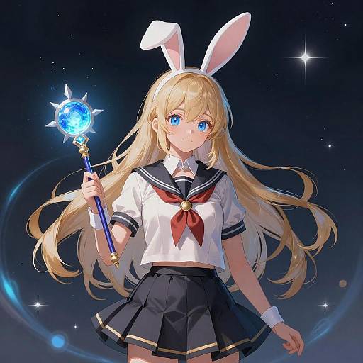 Magical Anime Girl in Sailor Uniform