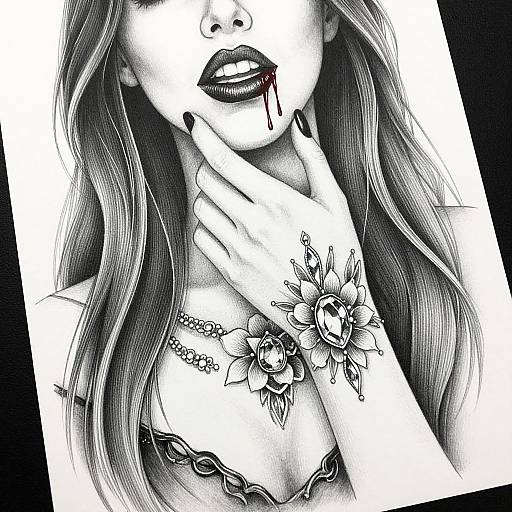 Vampire Woman Tattoo Design