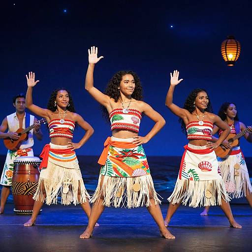 Traditional Island Dance Performance at Night