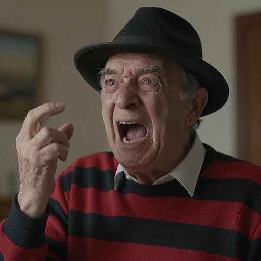 Intense Scream of a Wrinkled Elder