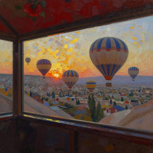 Impressionistic Hot Air Balloons at Sunrise in Cappadocia