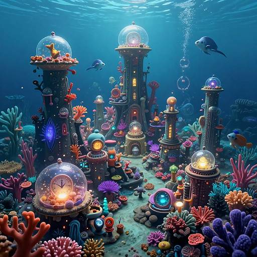 Surreal Underwater Metropolis Dreamscape