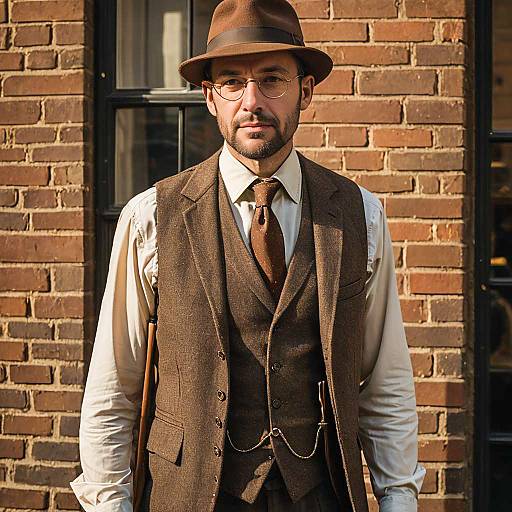 Vintage Detective Outfit in Dramatic Lighting