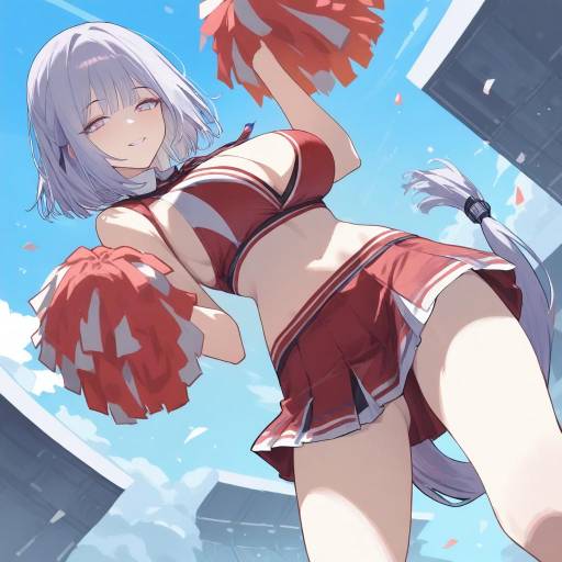 Cheerleader in Action with Team Spirit