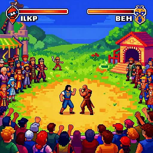 Medieval Hologram Pixel Art Arena