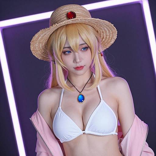 Young Woman Blonde Cosplay Portrait