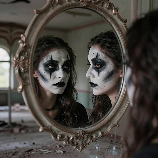 Haunting Portrait in Abandoned Fairground