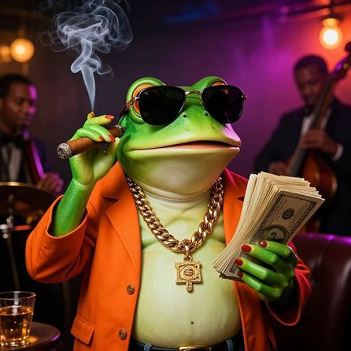 Gangster Frog in Vibrant Speakeasy