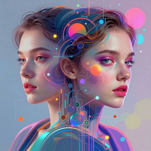 Surreal Cyberpunk AI Portrait Mixer