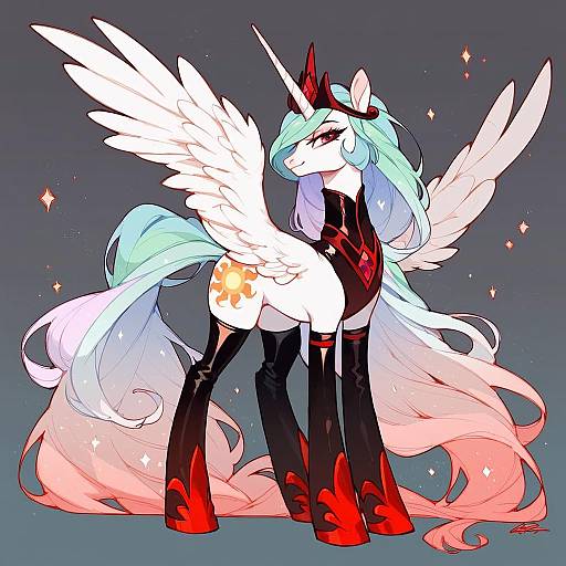 Evil Pony Princess Celestia Portrait