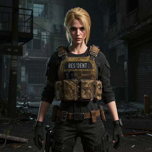 Blonde Tactical Hero in Dark City