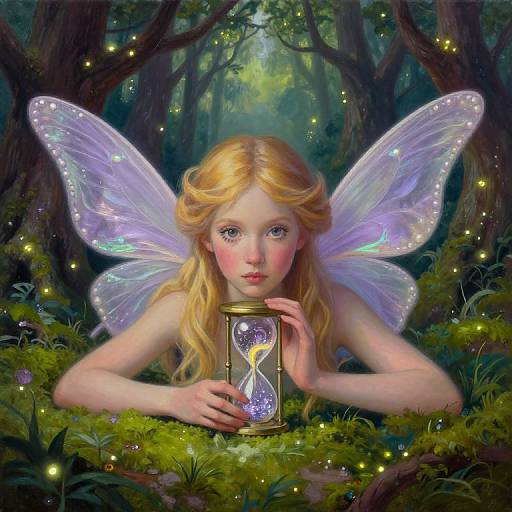 Surreal Fairy Portrait with Stardust Hourglass