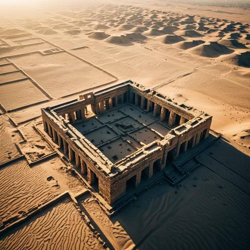 Aerial View of Ancient Desert Ruins