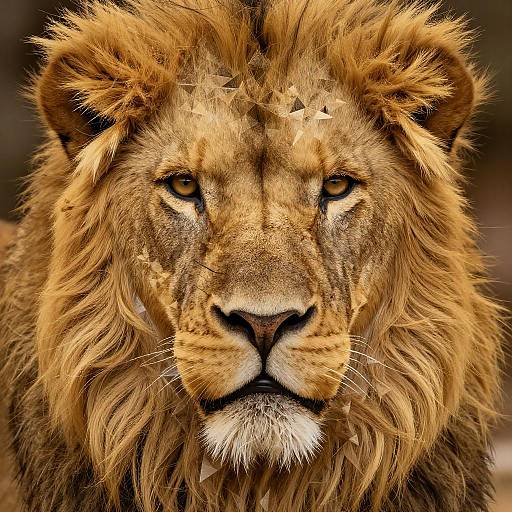 Intricate Photorealistic Golden Lion Face