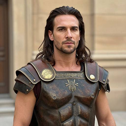 Close-Up of Man in Leonidas Costume