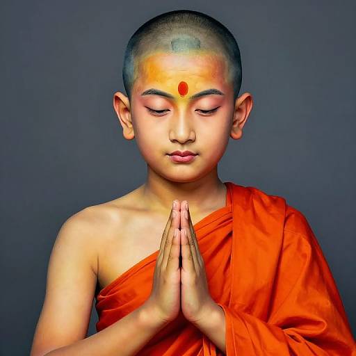Vivid Abstract Hindu Monk Portrait